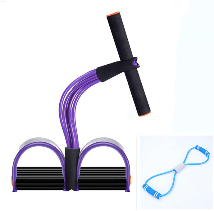 Natural Latex Foot Pedal Elastic Pull Rope with Handle Fitness Equipment Bodybuilding Expander